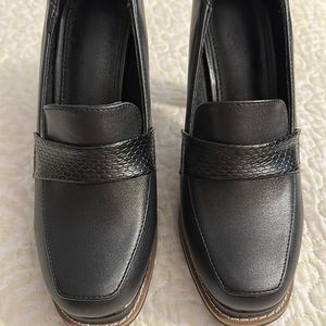 Women Chunky Heeled Platform Loafer Pumps